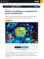 Bitwise Low Solana ETF Fees Shocks ETF Analyst