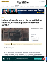Netanyahu orders army to target Beirut suburbs, escalating Israel-Hezbollah conflict