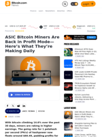 ASIC Bitcoin Miners Are Back in Profit Mode—Here’s What They’re Making Daily – Mining Bitcoin News