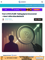 Tron’s 374% Profit-Taking Spree Uncovered—Here’s Who Was Behind It
