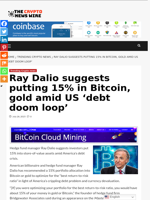 Ray Dalio suggests putting 15% in Bitcoin, gold amid US ‘debt doom loop’ - The Crypto News Wire