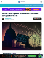 Bitcoin Could Explode On Bessent’s $250 Billion Deregulation