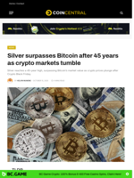 Silver surpasses Bitcoin after 45 years as crypto markets tumble