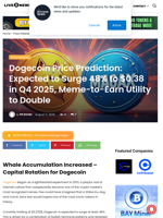 Dogecoin Price Prediction: Expected to Surge 48% to $0.38 in Q4 2025, Meme-to-Earn Utility to Double | Live Bitcoin News
