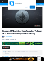 Ethereum ETF Evolution: BlackRock Aims To Boost ETHA Returns With Proposed ETH Staking | Bitcoinist.com