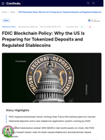 FDIC Blockchain Policy: Why the US Is Preparing for Tokenized Deposits and Regulated Stablecoins