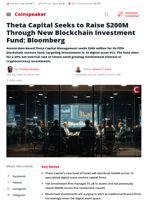 Theta Capital Seeks to Raise $200M Through New Blockchain Investment Fund: Bloomberg - Coinspeaker