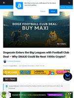 Dogecoin Enters the Big Leagues with Football Club Deal – Why $MAXI Could Be Next 1000x Crypto?
