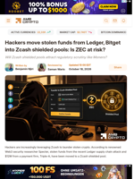 Hackers move stolen funds from Ledger, Bitget into Zcash shielded pools: Is ZEC at risk? - AMBCrypto