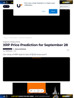 XRP Price Prediction for September 28 - U.Today