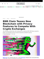 BNB Chain Teases New Blockchain with Privacy Features to Compete With Crypto Exchanges - 
