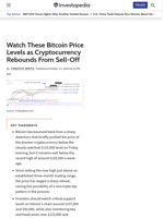 Watch These Bitcoin Price Levels as Cryptocurrency Rebounds From Sell-Off