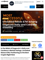Unstaked Raises $7M Among Dogecoin Rally and Cardano Volatility | Live Bitcoin News
