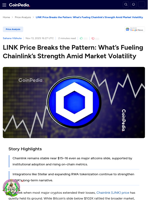LINK Price Breaks the Pattern: What’s Fueling Chainlink’s Strength Amid Market Volatility