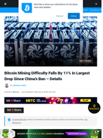 Bitcoin Mining Difficulty Falls By 11% In Largest Drop Since China’s Ban - Details | Bitcoinist.com