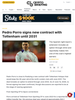 Pedro Porro signs new contract with Tottenham until 2031