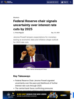 Federal Reserve chair signals uncertainty over interest rate cuts by 2025