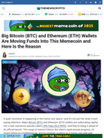 Big Bitcoin (BTC) and Ethereum (ETH) Wallets Are Moving Funds Into This Memecoin and Here Is the Reason
