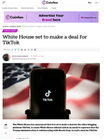 White House set to make a deal for TikTok - Coinfea