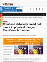 Coinbase data leak could put users in physical danger: TechCrunch founder - The Crypto News Wire