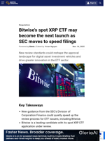 Bitwise's spot XRP ETF may become the next launch as SEC moves to speed filings
