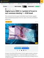 ECB Head Pushes CBDC, Calls it a Unifying Force in Europe