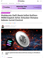 Stablecoin DeFi Bank Infini Suffers $49M Exploit After Attacker Retains Admin-Level Control