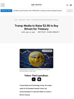 Trump Media to Raise $2.5B to Buy Bitcoin for Treasury