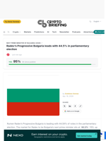 Radev's Progressive Bulgaria leads with 44.5% in parliamentary election