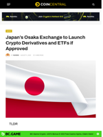 Japan’s Osaka Exchange to Launch Crypto Derivatives and ETFs if Approved