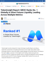TokenInsight Report: MEXC Ranks No. 1 Globally in Silver Futures Liquidity, Leading Across Multiple Metrics