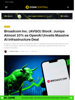 Broadcom Inc. (AVGO) Stock: Jumps Almost 10% as OpenAI Unveils Massive AI Infrastructure Deal - CoinCentral