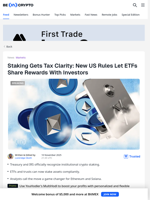 Staking Is Now Tax-Recognized: US Treasury Opens Door for ETFs