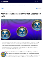 XRP Price Pullback Isn’t Over Yet, Crashes 5% to $2