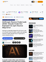 Anthropic Source Code Leak 2026: Claude Code CLI Exposed via npm Source Map Error – Bitcoin News
