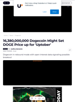 16,380,000,000 Dogecoin Might Set DOGE Price up for 'Uptober' - U.Today