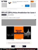 Bitcoin (BTC) Price Prediction for June 1