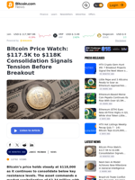 Bitcoin Price Watch: $117.5K to $118K Consolidation Signals Tension Before Breakout – Bitcoin News