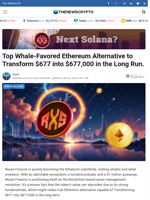 Top Whale-Favored Ethereum Alternative to Transform $677 into $677,000 in the Long Run.