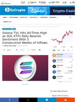 Solana TVL Hits All-Time High as SOL ETFs Defy Bearish Sentiment With 3 Consecutive Weeks of Inflows ⋆ ZyCrypto