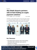 Abu Dhabi Airports partners with Al Hail Holding on crypto payment solutions