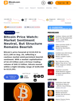Bitcoin Price Watch: Market Sentiment Neutral, But Structure Remains Bearish – Bitcoin News
