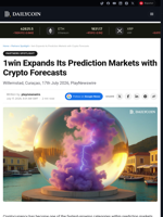 1win Expands Its Prediction Markets with Crypto Forecasts - DailyCoin