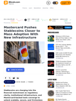 Mastercard Pushes Stablecoins Closer to Mass Adoption With New Infrastructure – Finance Bitcoin News