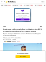 Kraken parent plans to offer tokenized IPO access as investors await SpaceX, Anthropic debut