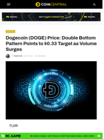 Dogecoin (DOGE) Price: Double Bottom Pattern Points to $0.33 Target as Volume Surges - CoinCentral