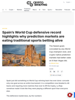 Spain's World Cup defensive record highlights why prediction markets are eating traditional sports betting alive