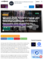 Whales Shift Toward LivLive, the Next Big Crypto, as SUI Price Recovers and Hyperliquid Upgrade Ignites DeFi Buzz | Live Bitcoin News