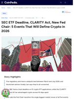 SEC ETF Deadline, CLARITY Act, New Fed Chair: 5 Crypto Events to Watch