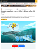 A Dormant BTC Wallet Just Moved After 13 Years